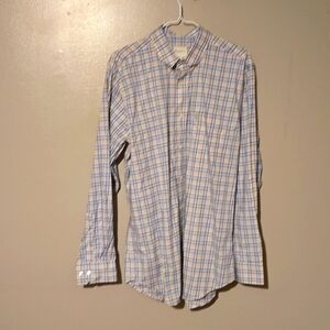 HEYBO Button Down Longsleeve Plaid Shirt Yellow/Blue‎ Mens Size Medium